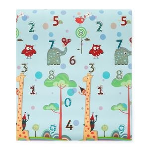Covoras de joaca interactiv, Petite&Mars, Joy Max, Design Animale si cifre, Reversibil, 180 x 150 x 1.5 cm, 0 luni+, Conform cu EN71-1 2 3, Multicolor