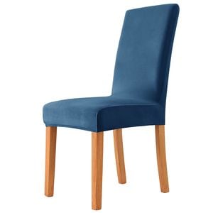 Husa Elastica Scaun din Catifea HALO, 170g - Albastru inchis
