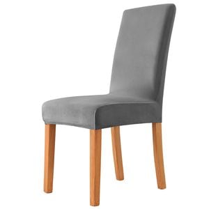 Husa Elastica Scaun din Catifea HALO, 170g - Gri inchis