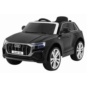 Masinuta Electrica cu acumulator pentru copii NOVOKIDS Audi Q8 Lift  , Roti din Cauciuc EVA,  3-8 ani , Usi cu deschidere , Baterie12V, 2 Viteze, lungime 109 cm, 2 motoare 390 W, Negru
