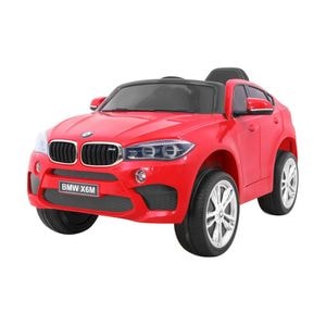 Masinuta Electrica cu acumulator pentru copii NOVOKIDS BMW X6 M, Roti din Cauciuc EVA, Max 30 kg , Usi cu deschidere , Baterie12V, 2 Viteze, Lungime 116 cm, 2 motoare 390 W, Rosu