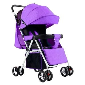 Carucior nou nascuti 2 in 1 NOVOKIDS NK900S Series, Cadru aluminiu, Spatar reglabil in 3 trepte, Roti duble, Pozitie sport si somn,Pliabil,  Mov