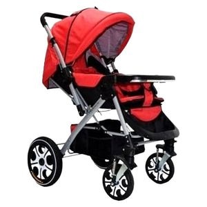 Carucior nou nascuti 2 in 1 NOVOKIDS Q7 Series, Cadru aluminiu, Maner reversibil, Spatar reglabil in 3 trepte, Husa picioare,  Frana picior,Pliabil,  Plasa insecte, Rosu