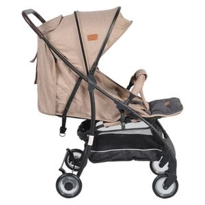 Carucior sport ultracompact pentru copii NOVOKIDS London PRO, Transformabil in troller, Spatar reglabil in 3 trepte, Pozitie somn, Roti transparente, Crem