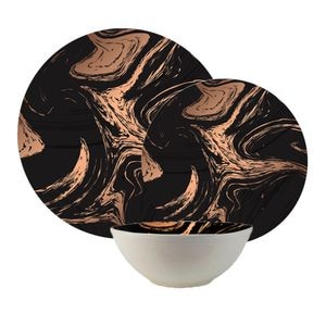 Set farfurii,Marmura Bronzata, 18 piese, 6 persoane, Cesiro, Decor marmura