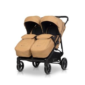 Carucior de gemeni sau frati de varsta apropiata Euro Cart Doblo, Camel