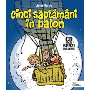 Cinci saptamani in balon + CD - Jules Verne
