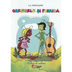 Greierele si furnica. Poveste de colorat - La Fontaine