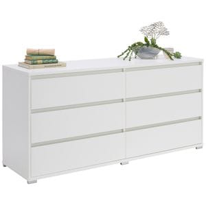 Comoda 6 sertare, CARRYHOME, 160x79x48 cm, Alb