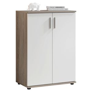 Comoda 2 usi, 1 raft, BOXXX, 60x84x35 cm, Alb,Gri
