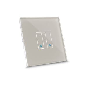 Intrerupator smart dublu Iotty LSWE22T, cu touch, din sticla, WiFi, cu nul, nisip