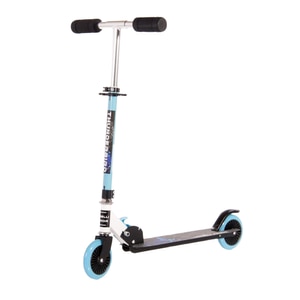 Trotineta copii, Lorelli, Thunderbird, 5 Ani+, 2 roti silentioase din silicon, greutate suportata 50 kg, ghidon reglabil cu manere din neopren, Caribbean Blue