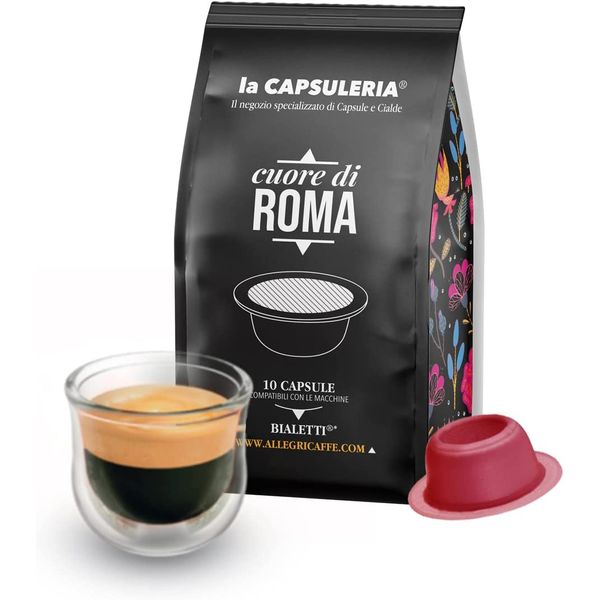Cafea Cuore di Roma, 10 capsule compatibile Bialetti, La Capsuleria
