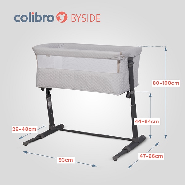 Patut 2 in 1 Colibro BySide Co Sleeper Bassinet 93x58 cm saltea