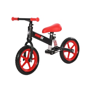Bicicleta de echilibru, Lorelli, Wind, 2-5 Ani, fara pedale, roti mari din spuma Eva, ajustabila, limitator directie, maner imbracat in cauciuc, sa moale, Black & Red