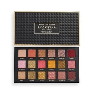 Paleta farduri Makeup Revolution Pro - Shadow Palette Rockstar, Noir, 18 g