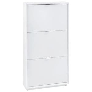 Pantofar, XORA, 64.5x121.5x18 cm, 3 compartimente, Alb