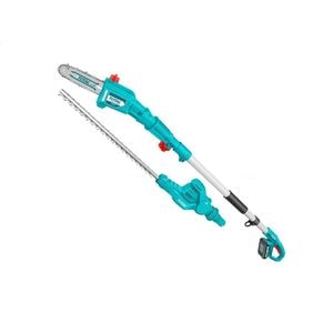 Fierastrau telescopic si trimmer pentru gard viu cu acumulator Total, 20V, lungime lama 520mm, diametru taiere 18mm, acumulator 2Ah si incarcator inclus
