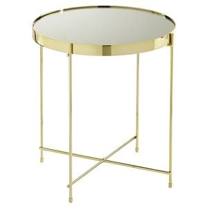 Masuta de cafea, XORA, Metal, 42.5x42.5x45.5 cm, Auriu