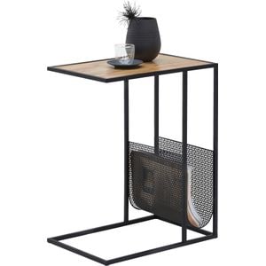Masuta de colt, CARRYHOME, Metal, 48x32x60 cm, Negru