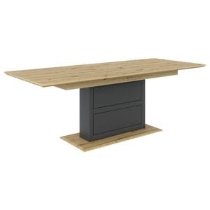 Masa extensibila, HOM'IN, Lemn, 180-220x90x76.5 cm, Bej,Gri