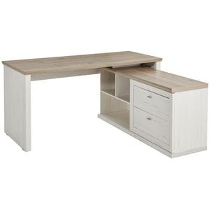 Birou HOM'IN, 160x145.3x76 cm, Alb-Crem