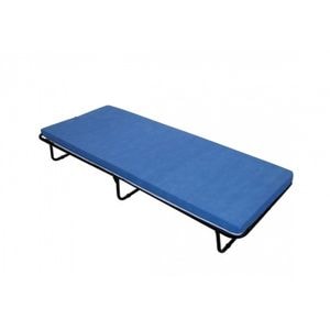 Pat pliabil Popey, cu saltea 4 cm, cadru si plasa metalica, 80 x 190 cm, negru