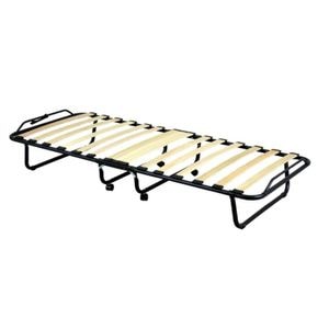 Pat pliabil Terry, 15 lamele, saltea 9 cm, cadru metal, 80 x 190 cm, bleumarin