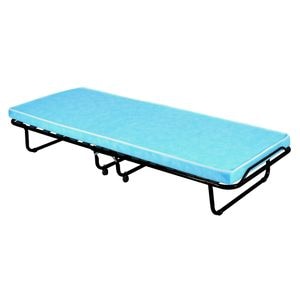 Pat pliabil Ontario, 14 lamele, saltea 7 cm, cadru metal, 85 x 190 cm, negru