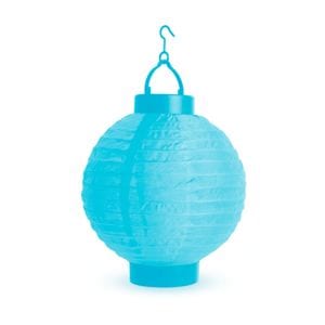 Decoratiune Lampion Iluminat LED pe Baterii pentru Terasa sau Gradina, Culoare Albastru, Diametru 20cm