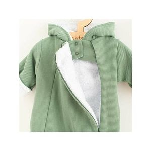 Salopeta de iarna, New Baby, Pentru bebelusi, Cu gluga, Marime 68, Din bumbac si elastan, Cu captuseala din polar, Frosty Mint