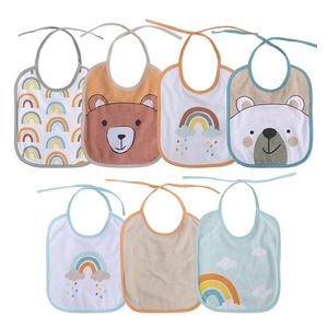 Set 7 bavete bumbac si peva, Lorelli, 23 X 20 cm, inchidere cu snur, unisex
