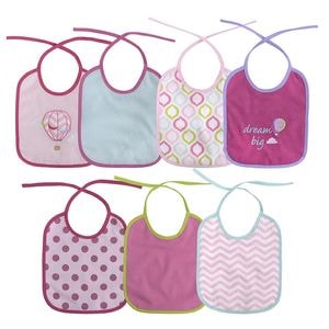 Set 7 bavete bumbac si peva, Lorelli, 23 X 20 cm, inchidere cu snur, fetite