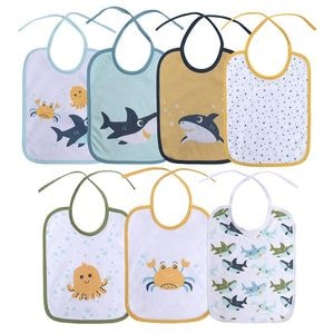 Set 7 bavete, Lorelli, bumbac ambele fete, 20 X 25,5 cm, inchidere cu snur, baietei