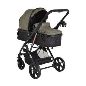 Carucior 2 in 1 ultrapliabil MONI Rafaello Olive Green, cu piesa transformabila, verde inchis
