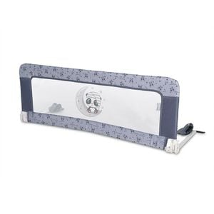 Bariera protectie pat, Lorelli, Safety Night, rabatabila 180 grade cu blocare automata, plasa protectie detasabila si lavabila, pliabila, centuri de fixare pat, Cool Grey Pandas