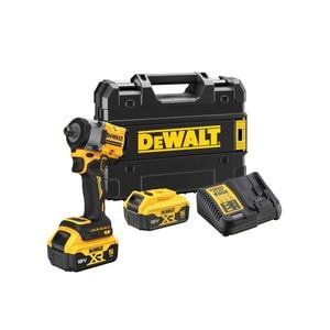 Masina de insurubat cu impact, 406 Nm, 1/2", cu acumulator 18V, 2x5.0Ah, incarcator si cutie TSTAK, DeWALT