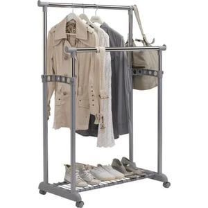 Cuier tip stander BOXXX, inaltime si latime reglabila, otel, 85/100-178/43 cm, Argintiu