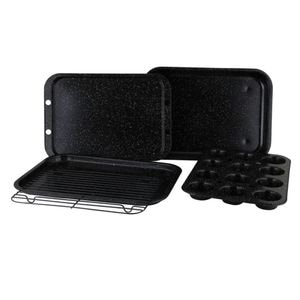Set de coacere Royalty Line RL-5RB, 5 bucati, Otel carbon, Negru
