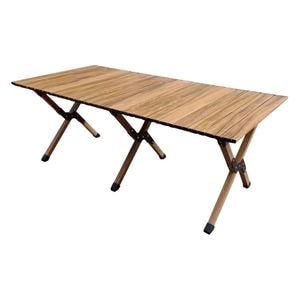 Masa camping DacEnergy, otel, 120 x 60 x 47.5 cm, maro