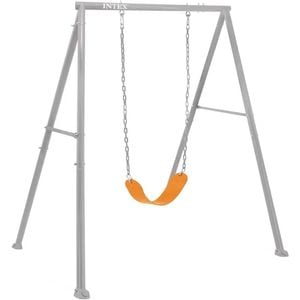 Leagan copii 2 in 1, cu scaun interschimbabil, structura metalica, rezistent la coroziune, sistem de ancorare, gri, 170 x 235 x 200 cm