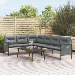Canapea terasa VidaXL 31, 5 locuri, 230 x 168 x 65 cm, antracit