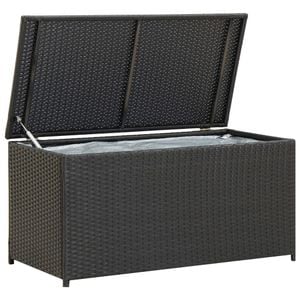 Lada depozitare gradina VIDAXL, poliratan, 100 x 50 x 50 cm, negru