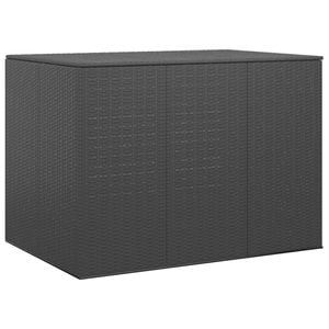 Lada depozitare gradina VIDAXL, PE ratan, 145 x 100 x 103 cm, negru