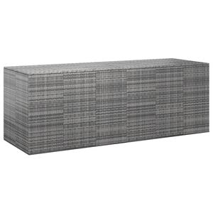 Lada depozitare gradina VIDAXL, ratan PE, 291 x 100 x 105 cm, gri