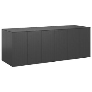 Lada depozitare gradina VIDAXL, ratan PE, 291 x 100 x 105 cm, negru