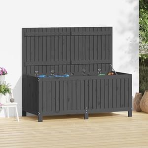 Lada depozitare gradina VIDAXL, lemn masiv, 147 x 68 x 64 cm, gri