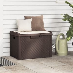 Lada depozitare gradina VIDAXL, 125 L, PP, 73 x 50.5 x 49.5 cm, maro