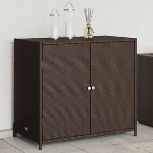 Dulap depozitare gradina VIDAXL, poliratan, 83 x 45 x 76 cm, maro