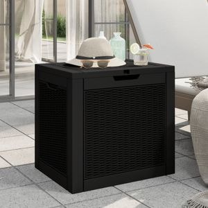 Lada depozitare de gradina, vidaXL, 55x43x53, polipropilena, Negru